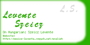 levente szeicz business card